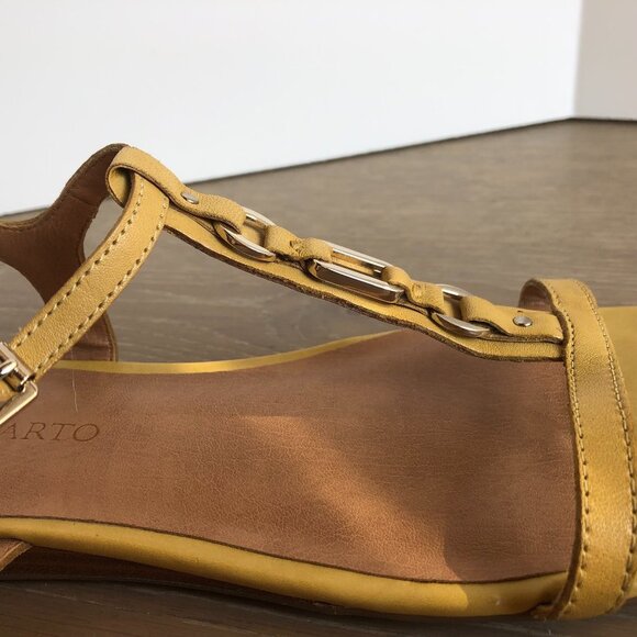 Franco Sarto Leather Sandals Pale Yellow Sz 9.5 - Picture 8 of 12